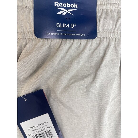 Reebok Fireball Training Shorts Silver Cloud Heather Slim 9'' Men's Athletic S - Picture 9 of 10